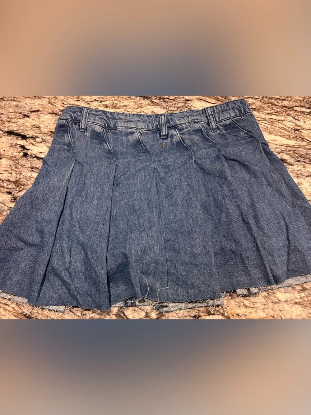 Pilcro Anthropologie Fluted Denim Skort Waist Size 30 NWOT